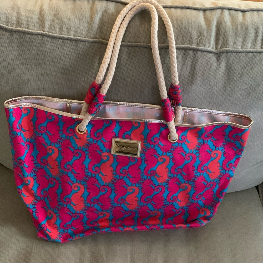Lilly Pulitzer beach bag.